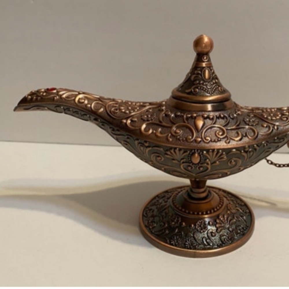 Metal Carved Aladdin Lamp Magic Vintage Home